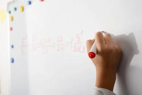 Education, elementary school, learning, math and people concept Stock Photos