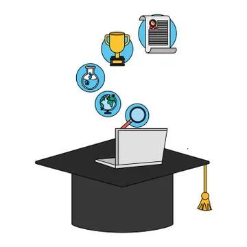 Education elements cartoon Illustrazione stock