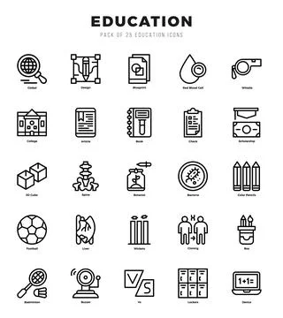 Education elements. Lineal web icon set. Simple vector illustration. Stock Illustration