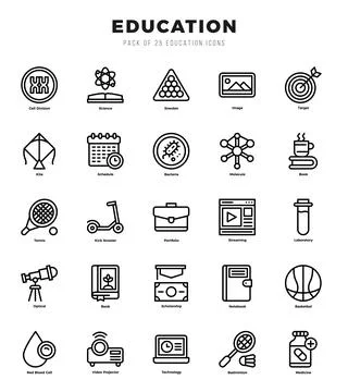 Education elements. Lineal web icon set. Simple vector illustration. Illustrazione stock