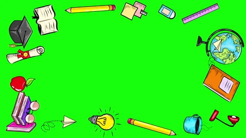 EDUCATION ELEMENTS VERTICAL FRAME Stock Footage 264897994