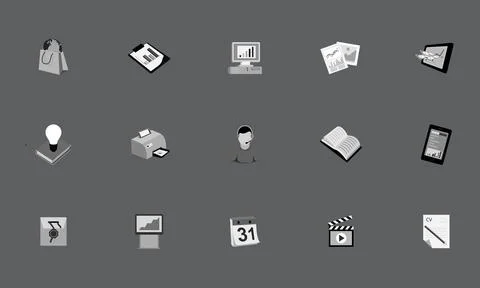 Education Elements web icon set Stock Illustration