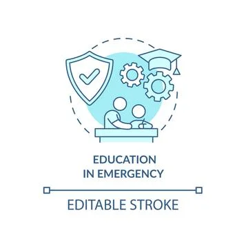 Education in emergency concept icon. Stockillustratie