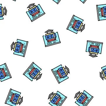 Education english vector seamless pattern Illustrazione stock
