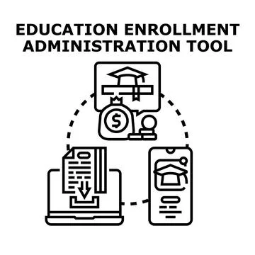 Education enrollment administration tool concept vector Ilustração Stock