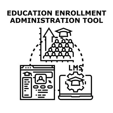 Education enrollment administration tool managing student growth Stock Illustration