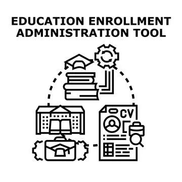 Education enrollment administration tool operating system Stock Illustration