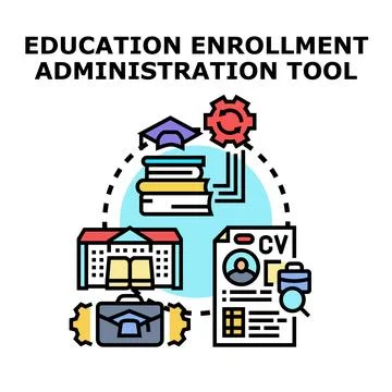 Education enrollment administration tool operating system Ilustração Stock