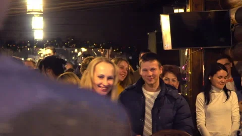 Education event - presenting something to group of kids at educational event Stock Footage 107874318