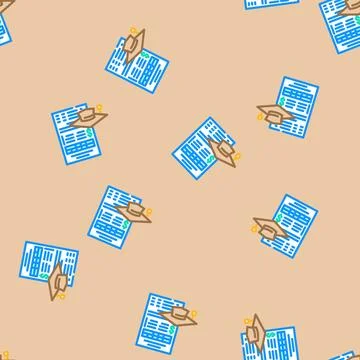 Education expenses budget planning vector seamless pattern Stock Illustration