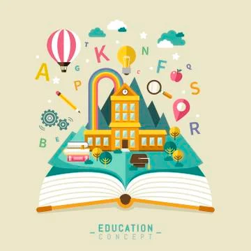 Education flat design 스톡 일러스트