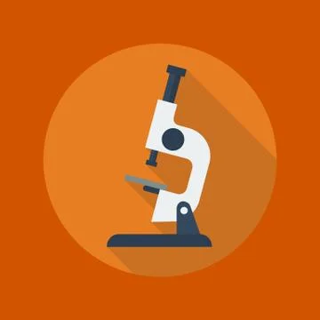 Education Flat Icon. Microscope. Stock Illustration