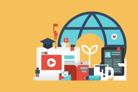 Education Flat Illustration Stock Illustration
