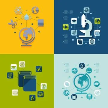 Education flat infographic Stock Illustration