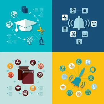 Education flat infographic Stock Illustration