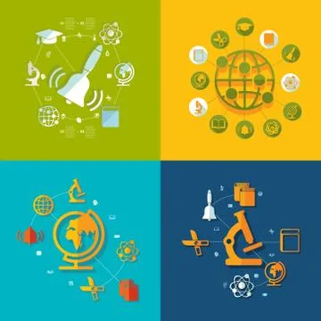Education flat infographic Stock Illustration