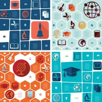 Education flat infographic Stock Illustration