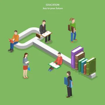 Education flat isometric vector concept. Stockillustratie