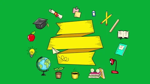 Education Frame Template Render Stock Footage 247777392