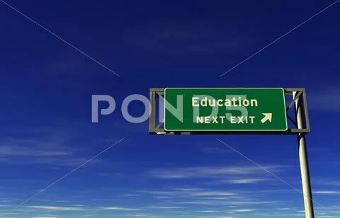 Education - Freeway Exit Sign Stock Illustration