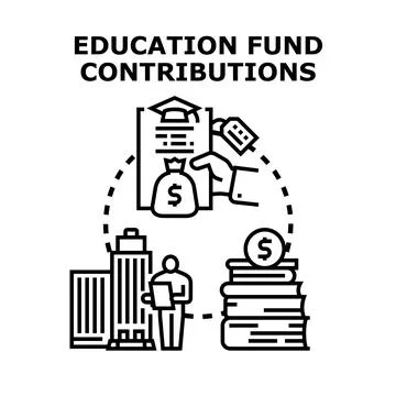 Education fund contributions for studying and learning development Stock Illustration
