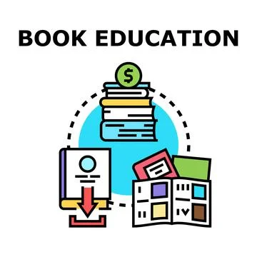 Education gaining knowledge reading and learning concept Stock Illustration
