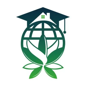 Education Globe With Leaf Knowledge Logo Stock-Illustration