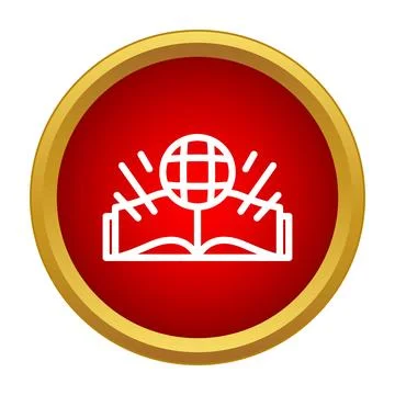 Education globe light over open book icon Ilustração Stock