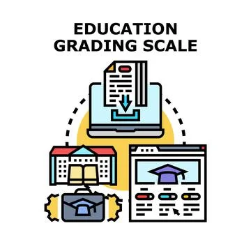 Education grading scale concept for academic achievement Stock Illustration