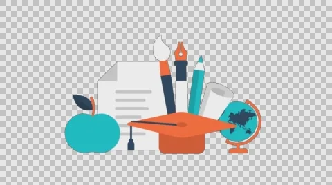 Education Graduation Animation Transparent Vector Motion Graphics Loop Stock Footage 59407169