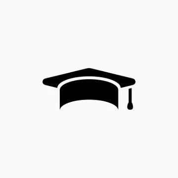 Education, graduation cap/hat icon simple vector illustration Stock Illustration
