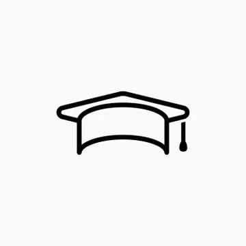 Education, graduation cap/hat icon simple vector illustration Stock Illustration