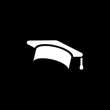 Education, graduation cap/hat icon simple vector illustration Stock Illustration