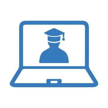 Education, graduation, elearning icon. Blue color design. Stock Illustration