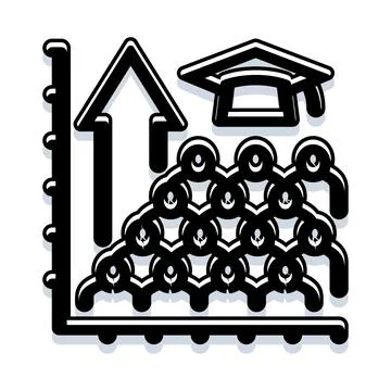 Education growth increasing student knowledge and progress Stock Illustration