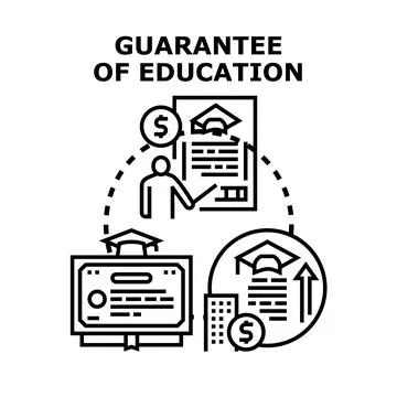 Education guarantee concept securing future career growth Stock Illustration