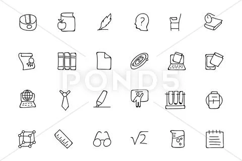 Education Hand Drawn Icons Pack