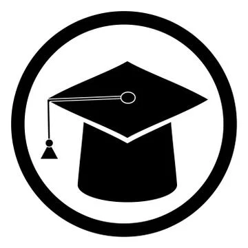 Education hat black white Stock Illustration