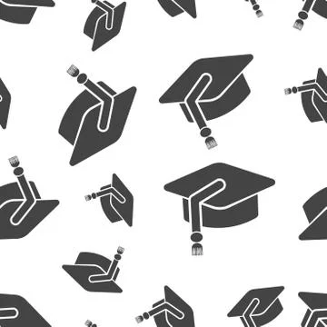 Education hat seamless pattern. Business concept diploma pictogram. Vector il 스톡 일러스트