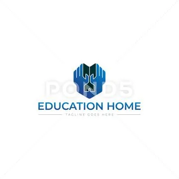 Education home badge logo Stock Illustration