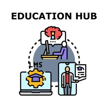 Education hub connecting online learning and expertise Stock Illustration