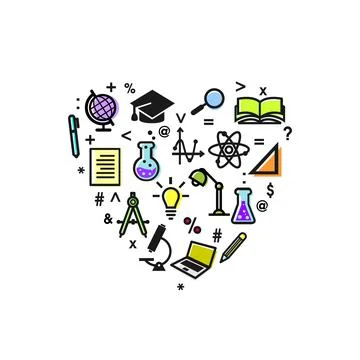 Education icon creative object forming a heart vector Stock Illustration