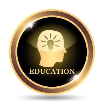 Education icon. Internet button on white background.. Illustrazione stock