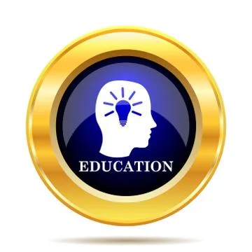 Education icon. Internet button on white background.. Illustrazione stock