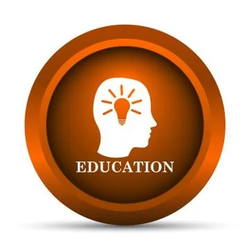 Education icon. Internet button on white background.. Illustrazione stock