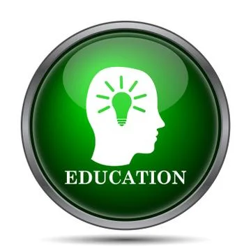 Education icon. Internet button on white background.. Illustrazione stock