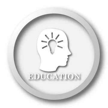 Education icon. Internet button on white background.. Illustrazione stock
