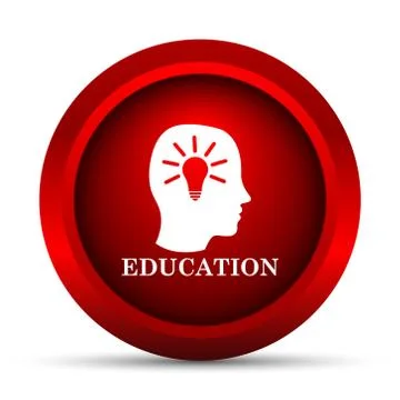 Education icon. Internet button on white background.. Illustrazione stock