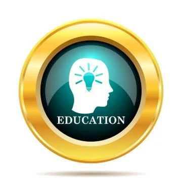 Education icon. Internet button on white background.. Illustrazione stock