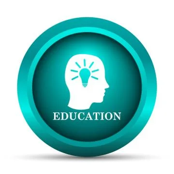 Education icon. Internet button on white background.. Illustrazione stock